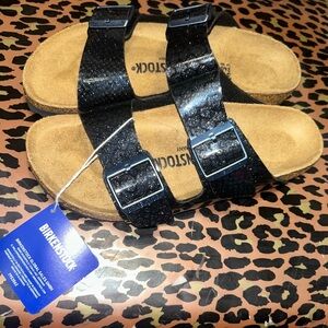 Birkenstock Black/dark blue Glitter Sandals